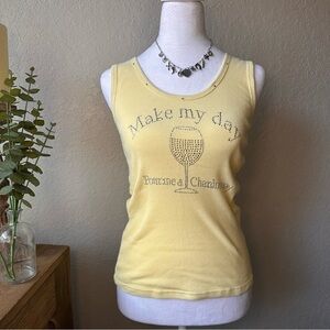 Lucky Brand Pale Yellow Ribbed Tank Top